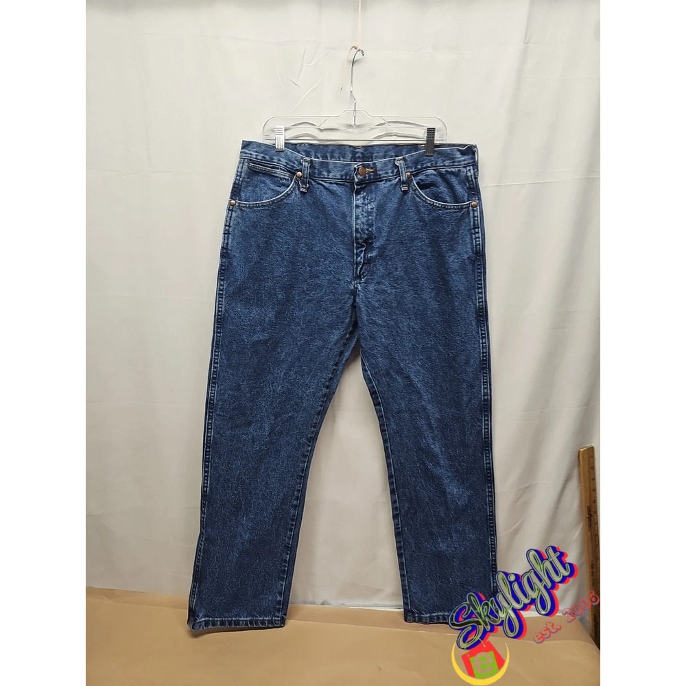 Wrangler Men Blue Cowboy Cut Original Fit Jeans Stonewashed 1013mwzgk Size 36x30